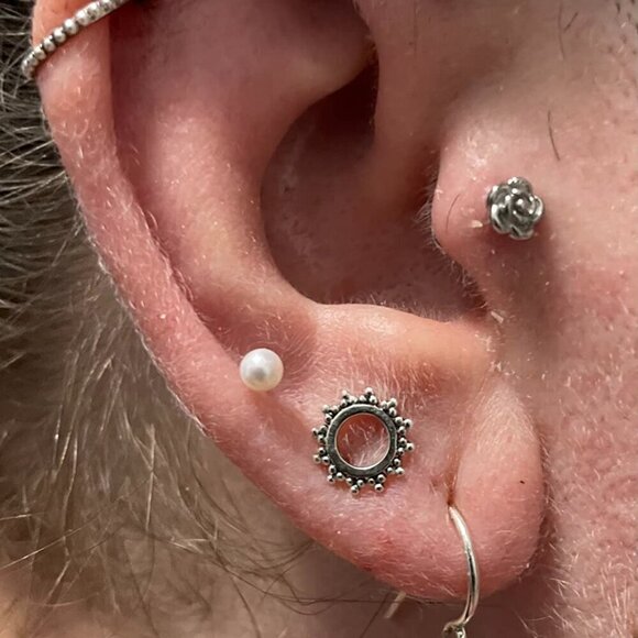 Women's 925 Sterling Silver Dangle Drop Earrings With A Fresh Water White Pearl - Picture 4 of 12